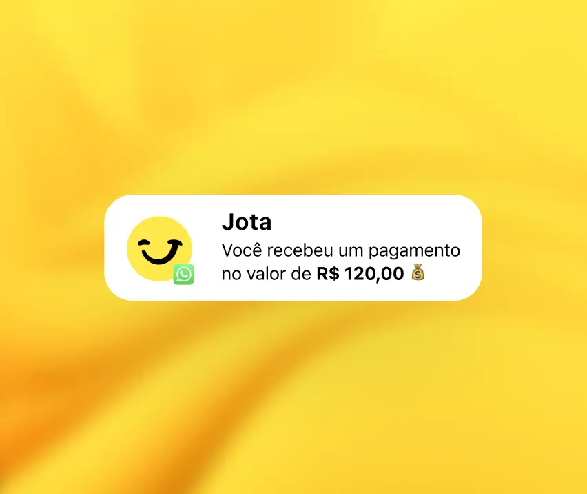 Notificação do Jota: pagamento recebido